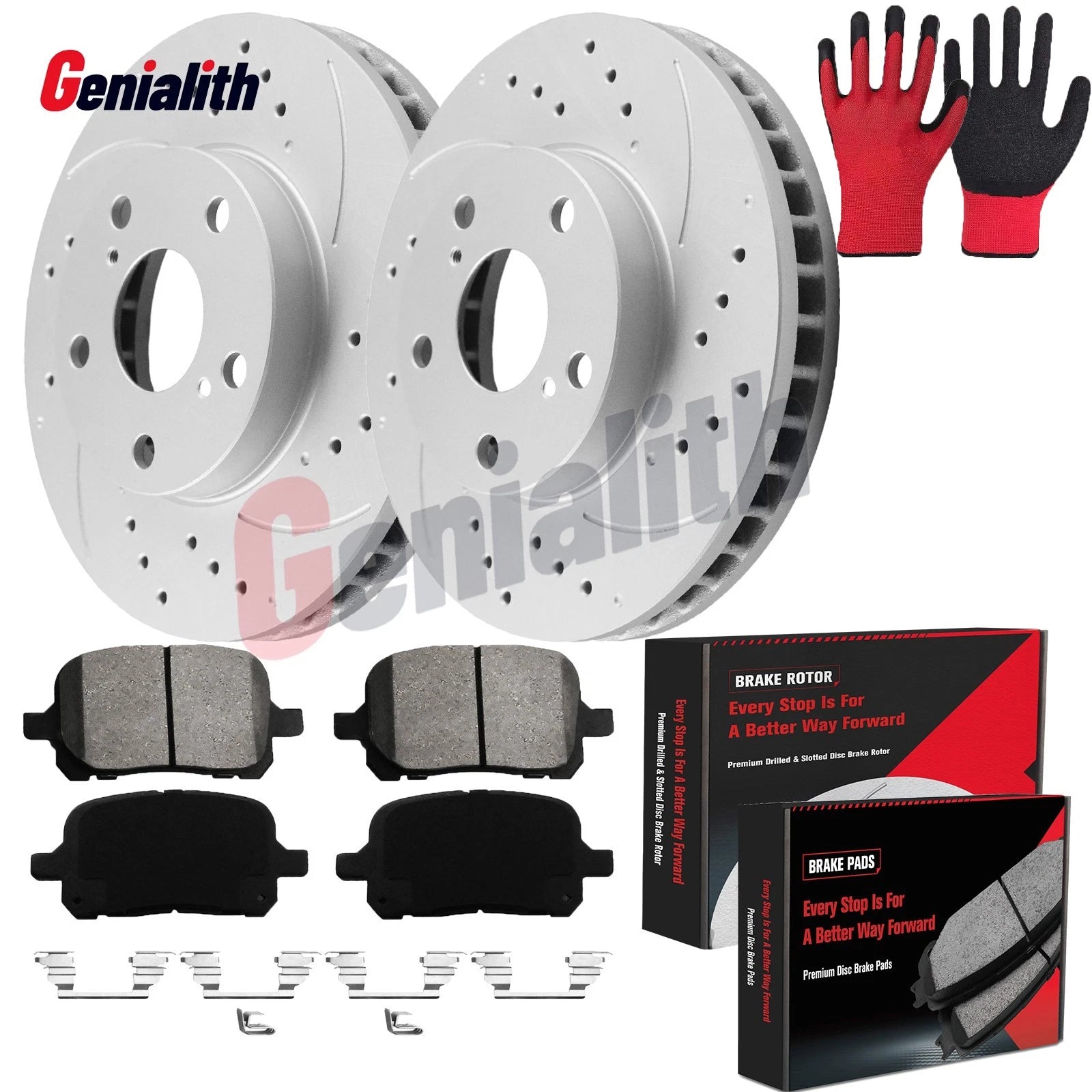 Front Brake Rotors + Ceramic Brake Pads for Toyota Avalon (2000–2004)