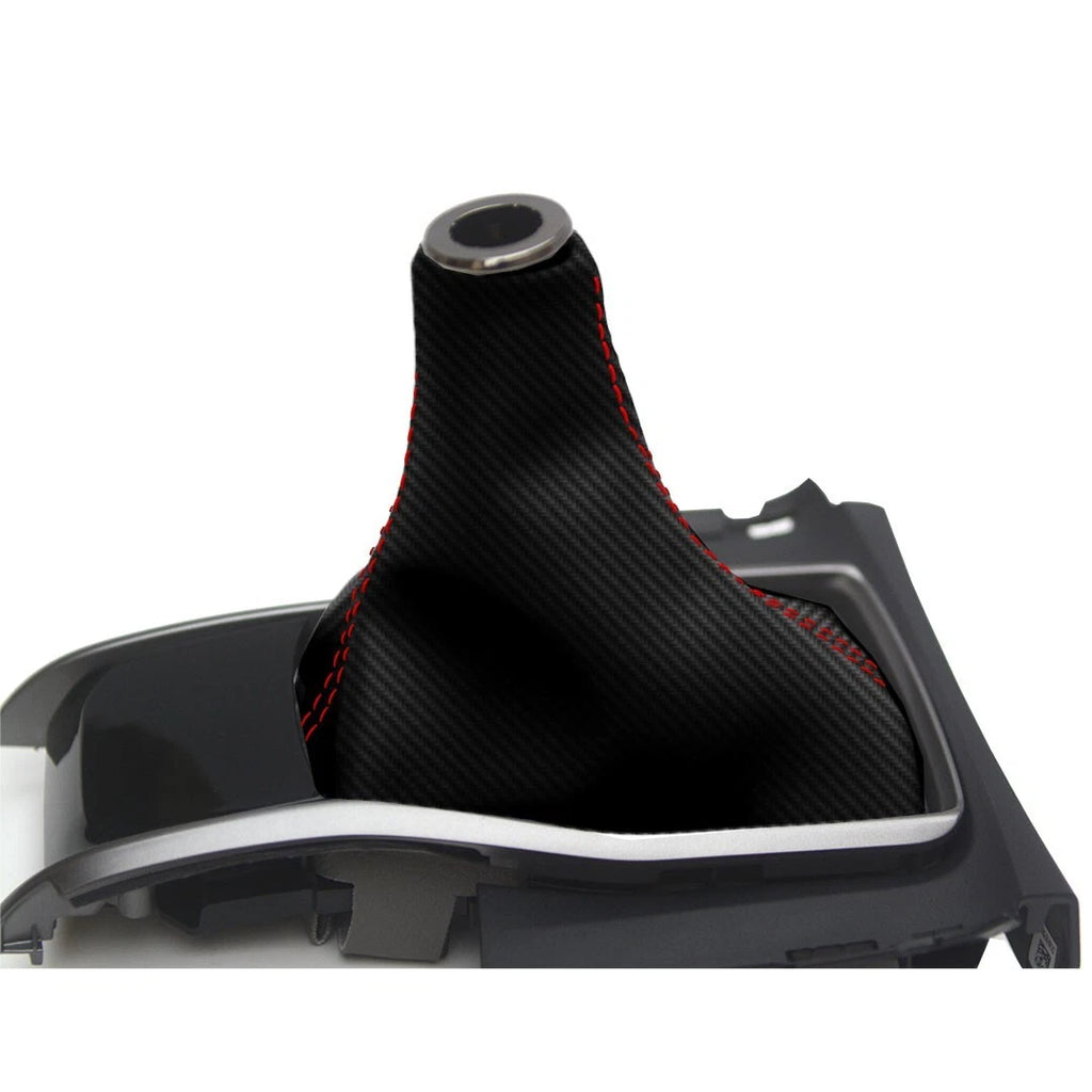 Manual Shift Boot Cover for Honda Civic (2016–2020) Red Stitch Carbon Fiber