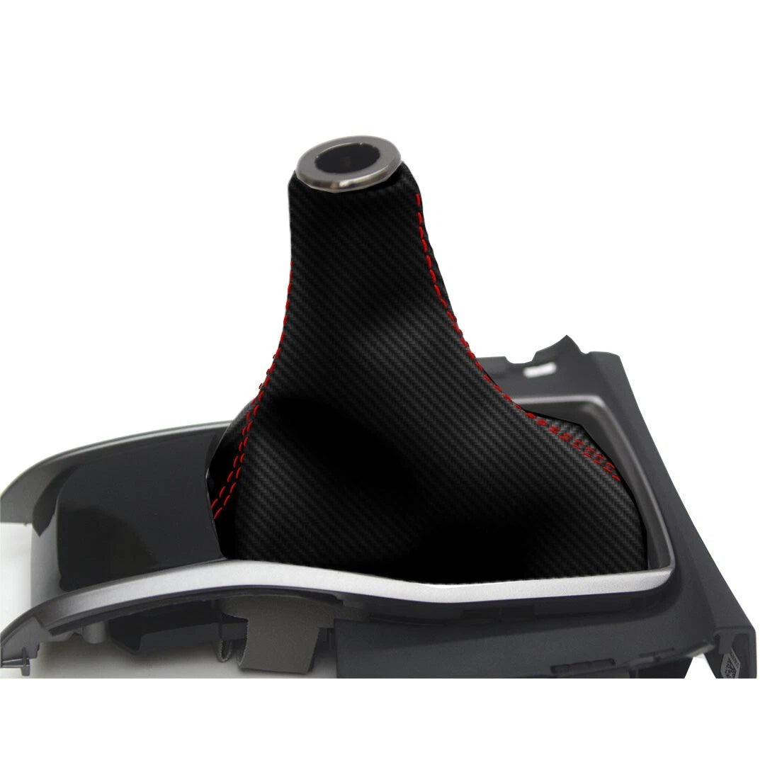 Manual Shift Boot Cover for Honda Civic (2016–2020) Red Stitch Carbon Fiber