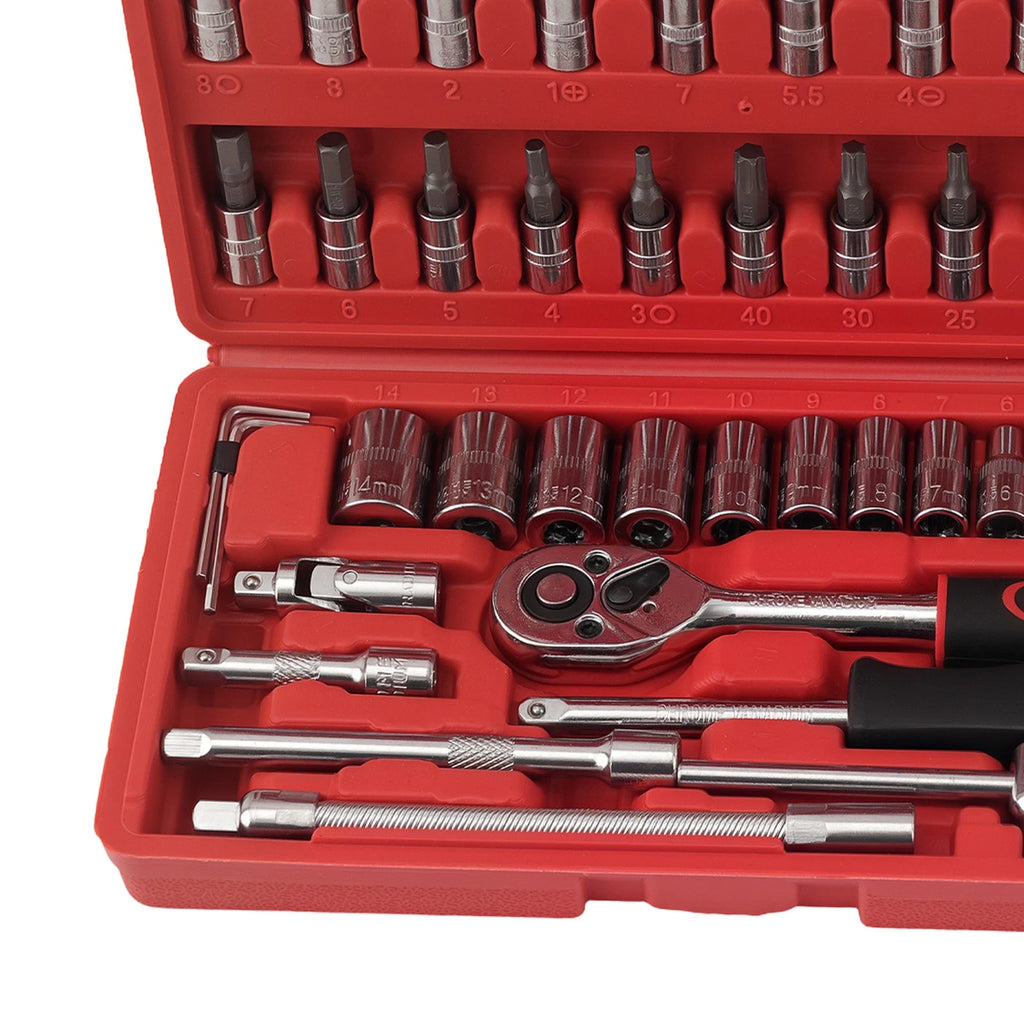 4-Piece Drive Socket Wrench Ratchet Set for Carbon Steel Tool Kit (2000–2000)