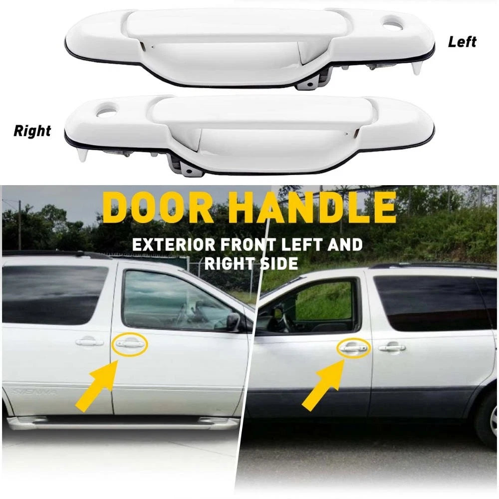 Set of 2 Exterior Door Handles for Toyota Sienna (1998–2003) White V