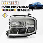 LED Headlight for Ford Maverick Lariat (2022–2024) Chrome Housing w/DRL Left