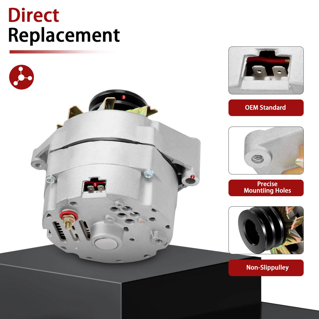 Alternator for Chevy 10SI (1-Wire, 2 Groove Pulley)