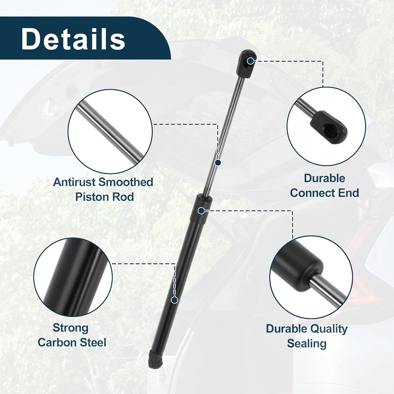 Extended Gas Spring Struts for Hyundai i20 GB (2014-2021) Tailgate