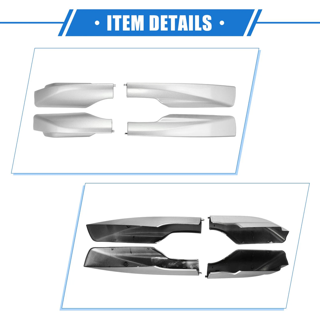 Set of 4 Roof Rack Side Rails End Covers for Toyota RAV4 (2006–2012) Silver