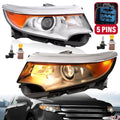 Set of 2 Halogen Projector Headlights for Ford Edge (2011–2014)