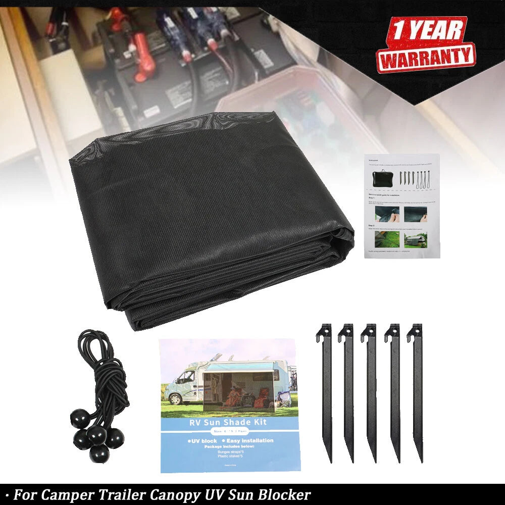 RV Awning Sun Shade Screen Mesh for Camper Trailer (UV Sun Blocker)