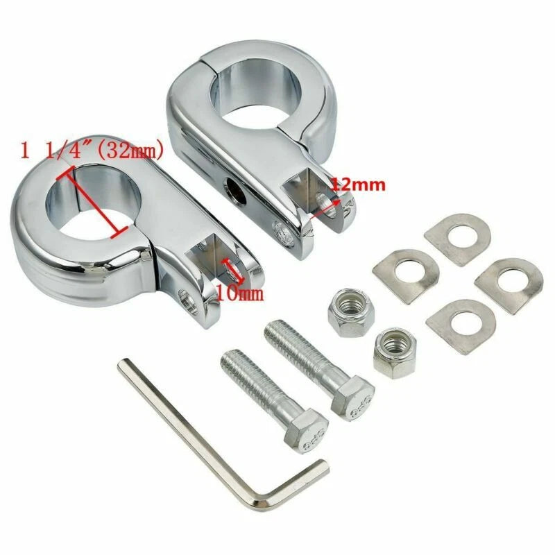 1 1/4" Engine Guard Highway Bar Footpeg Mount Clamp for Harley Yamaha Suzuki