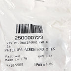 Bulk Pack Phillips Screw K40 X 16 for Ski-Doo Can-Am (OEM 250000723)