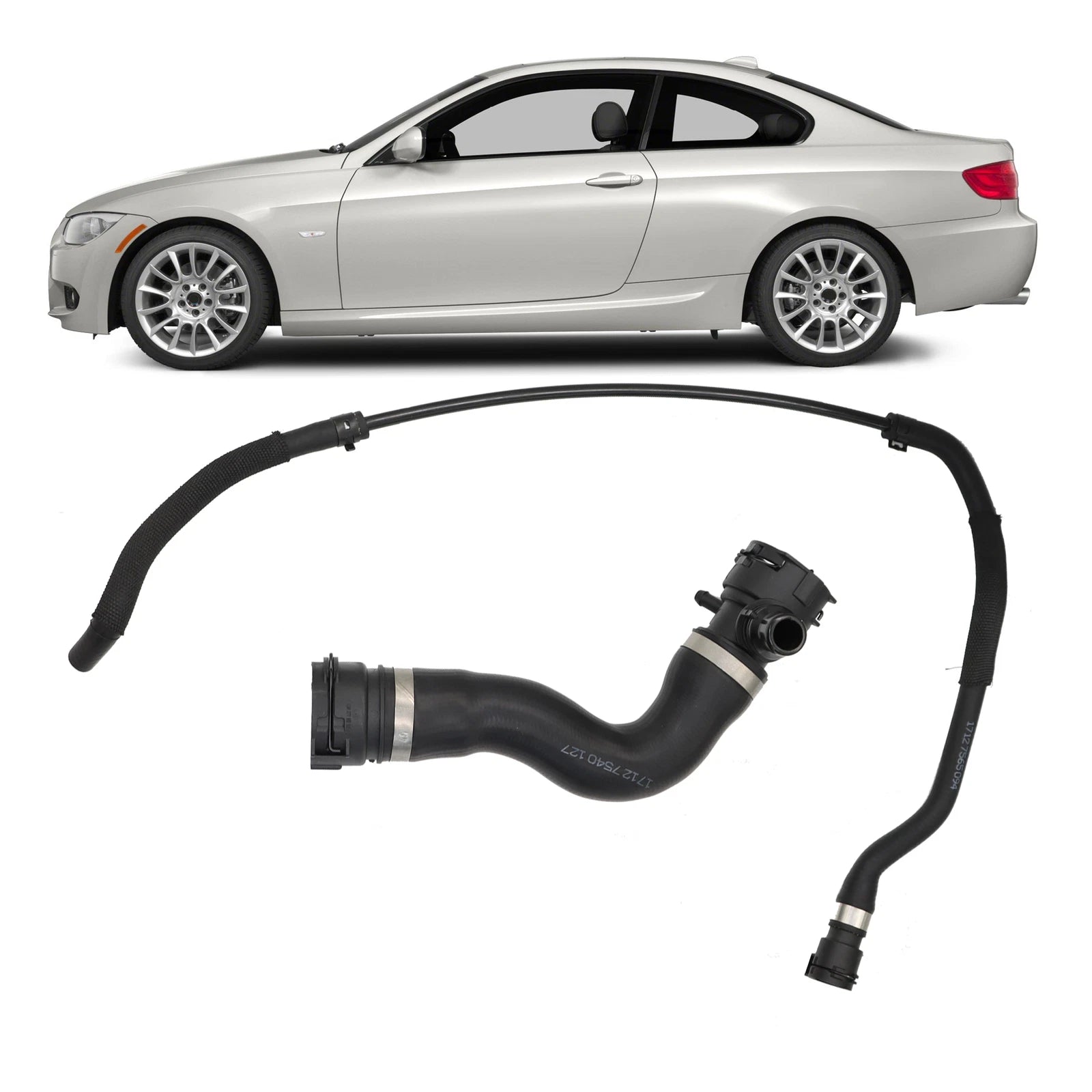 Upper Radiator Coolant Hose & Vent Hose Kit for BMW 135i 335i X1 (2008–2013)