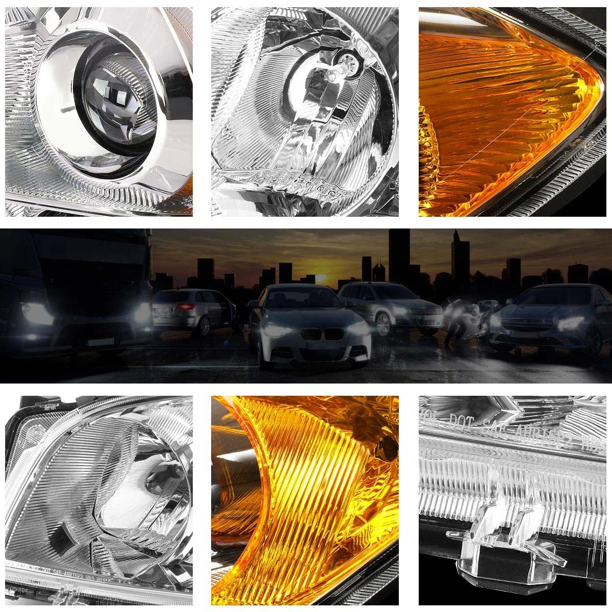 Chrome Housing Amber Corner Projector Headlight for RAV4 (2009–2012)