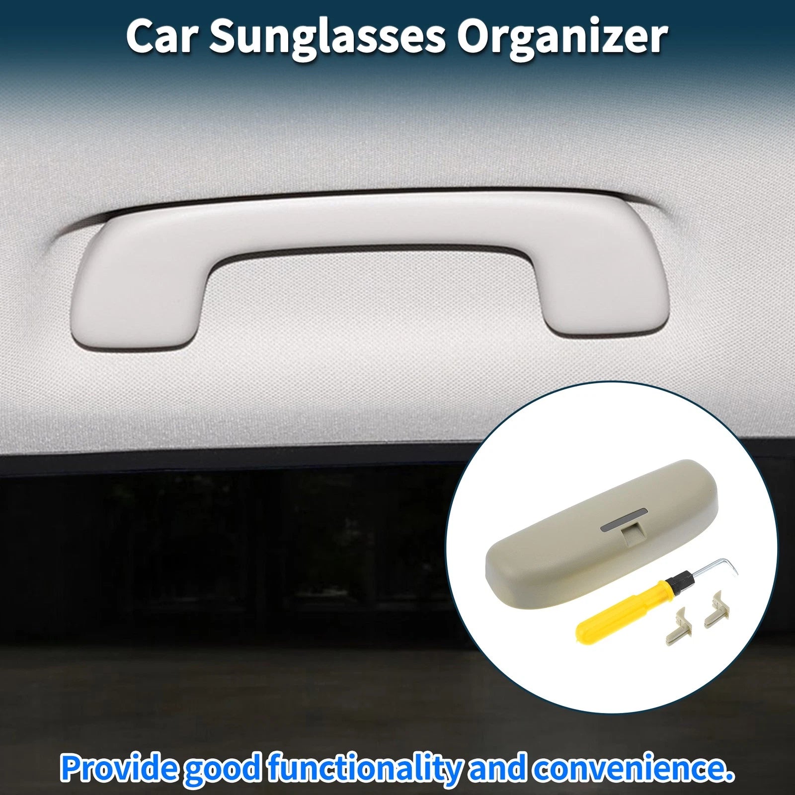 Sunglasses Case for Audi A3 (2012–2021) Eyeglasses Holder Storage Box Beige