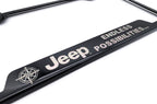 License Plate Frame Black Stainless for Jeep Endless Possibilities Logo (2007–2024)