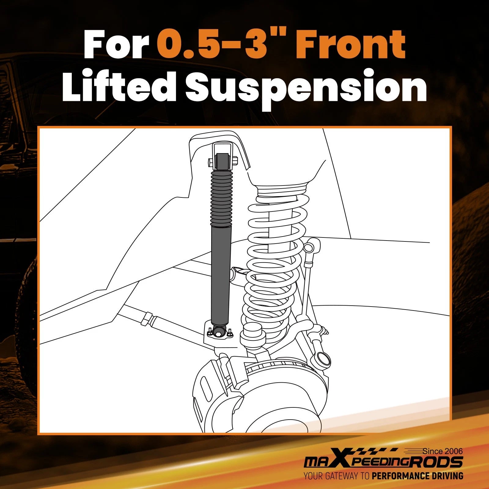 Front Shock Absorbers for Jeep Grand Cherokee (1986–2004) 0.5-3" Lift