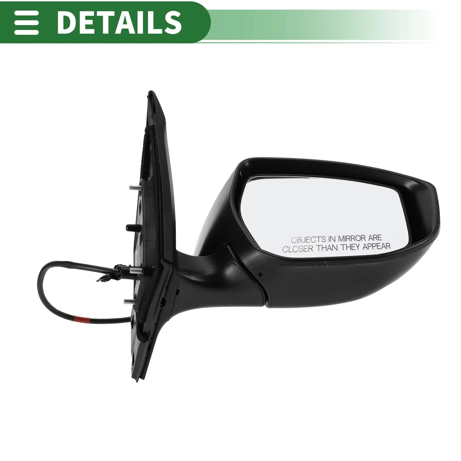 Right Side Door Mirror for Nissan Sentra (2013–2015) Manual Folding Black