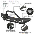 Front Bumper w/LED Lights for Jeep Wrangler JK JL (2007–2024) Gladiator JT (2020–2024)