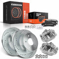 Set of 8 Rear Drilled Brake Rotors & Pads for Chevrolet Blazer