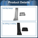 Automatic Footrest Pedals Cover for Hyundai Tucson (2016-2023) Silver Tone