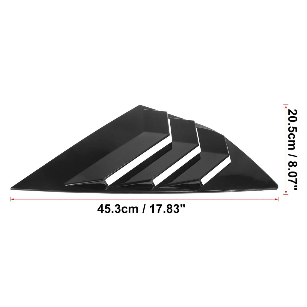 Pair Rear Side Window Louvers Cover for Ford Focus (2012–2018) Gloss Black