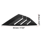 Pair Rear Side Window Louvers Cover for Ford Focus (2012–2018) Gloss Black