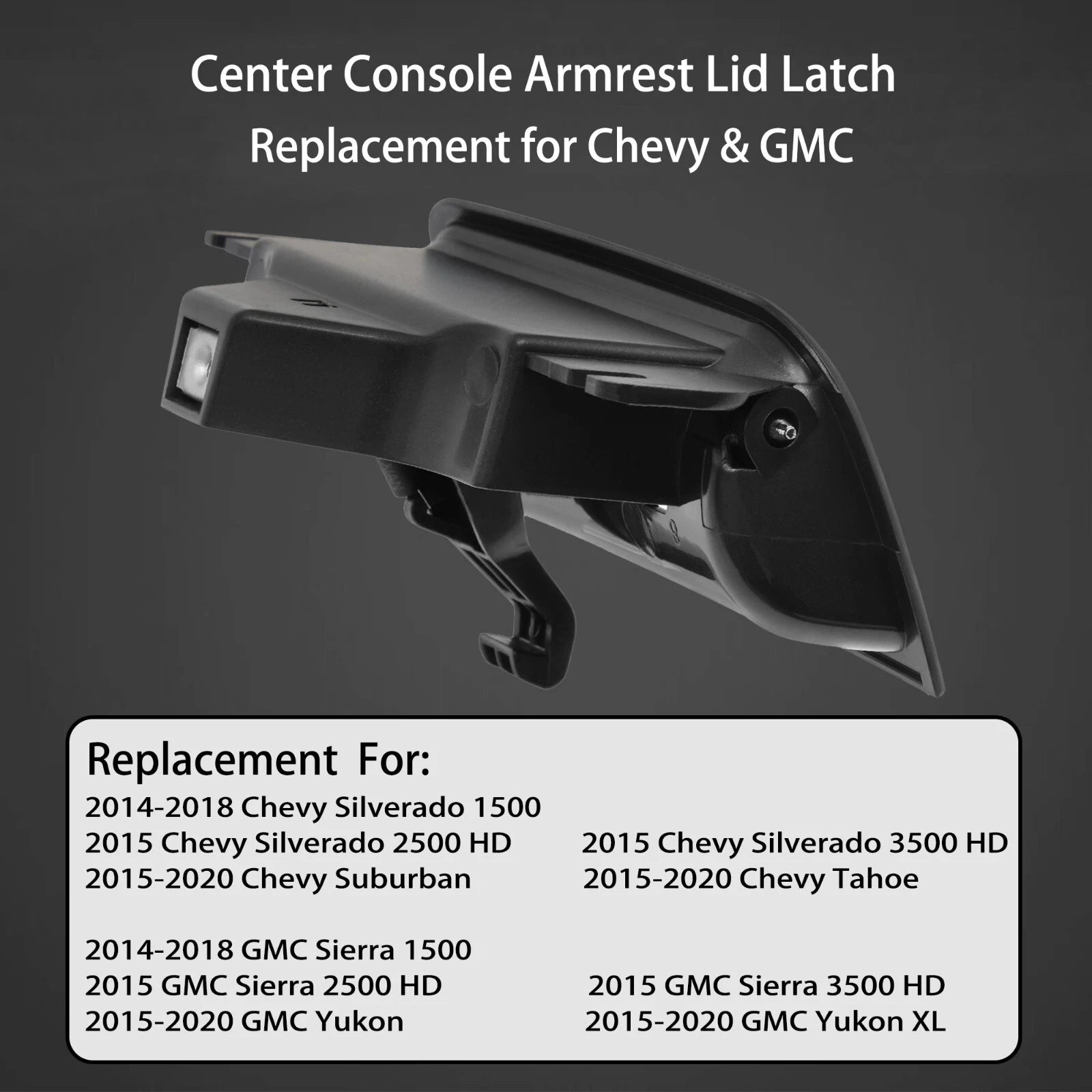 Center Console Latch Handle for Chevy Suburban Tahoe GMC Sierra Yukon (2014-2020)