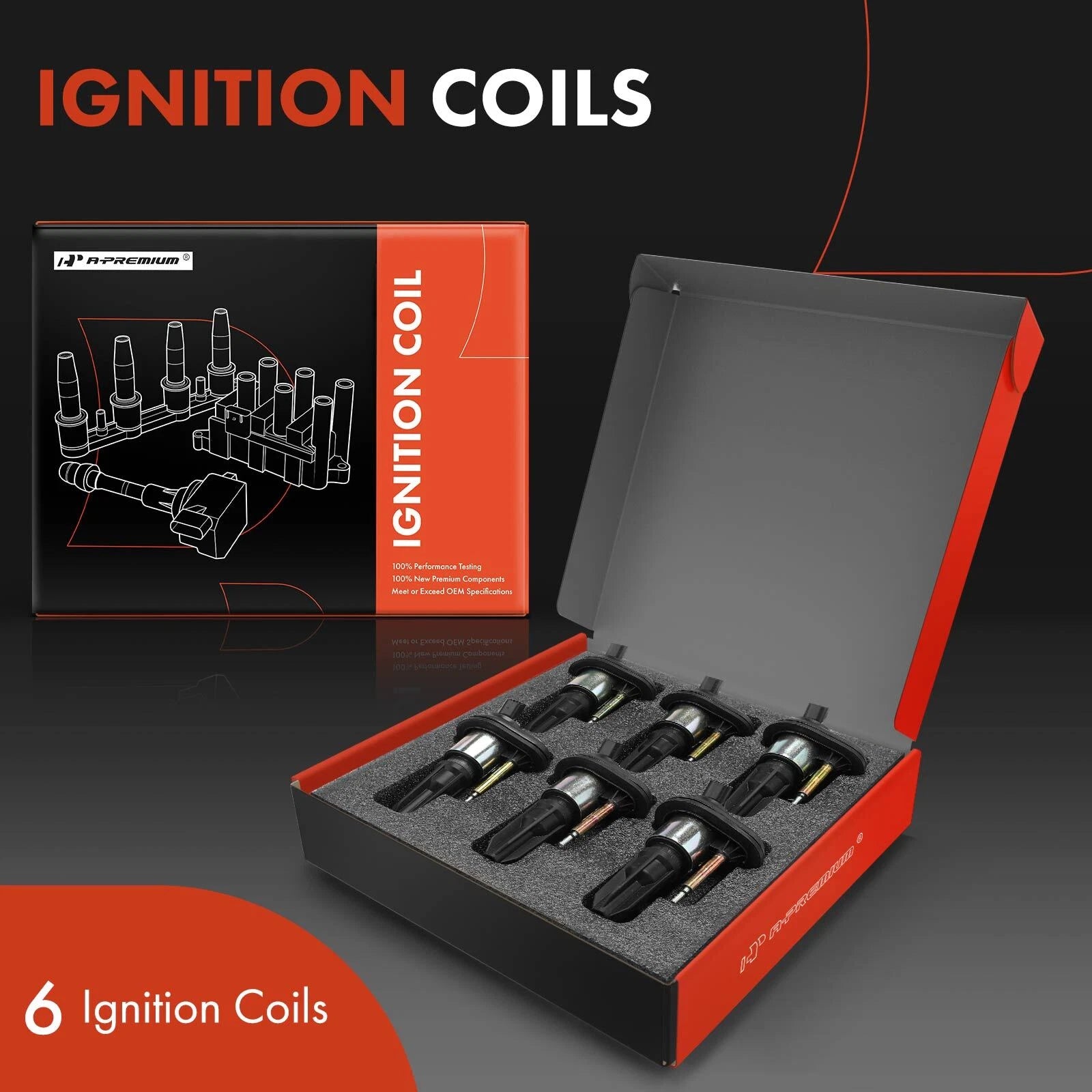 6X Ignition Coil for GMC Canyon Envoy XL Chevy Trailblazer (2002–2005)