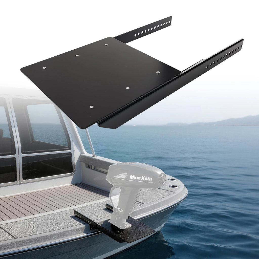 Black Steel Boat Mount for Universal Anchor Winch BBQ Grill (Adjustable)