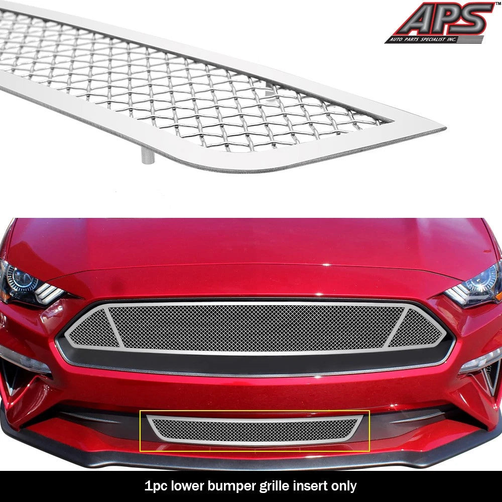 Stainless Chrome Mesh Grille Insert for Ford Mustang (2018-2022)