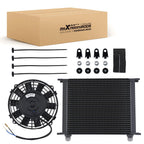 30 Row Aluminum Oil Cooler with Cooling Fan for Universal Vehicles 10AN
