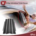 6 Pcs Carbon Fiber Door Pillar Window Trim for Toyota Camry (2012–2016)