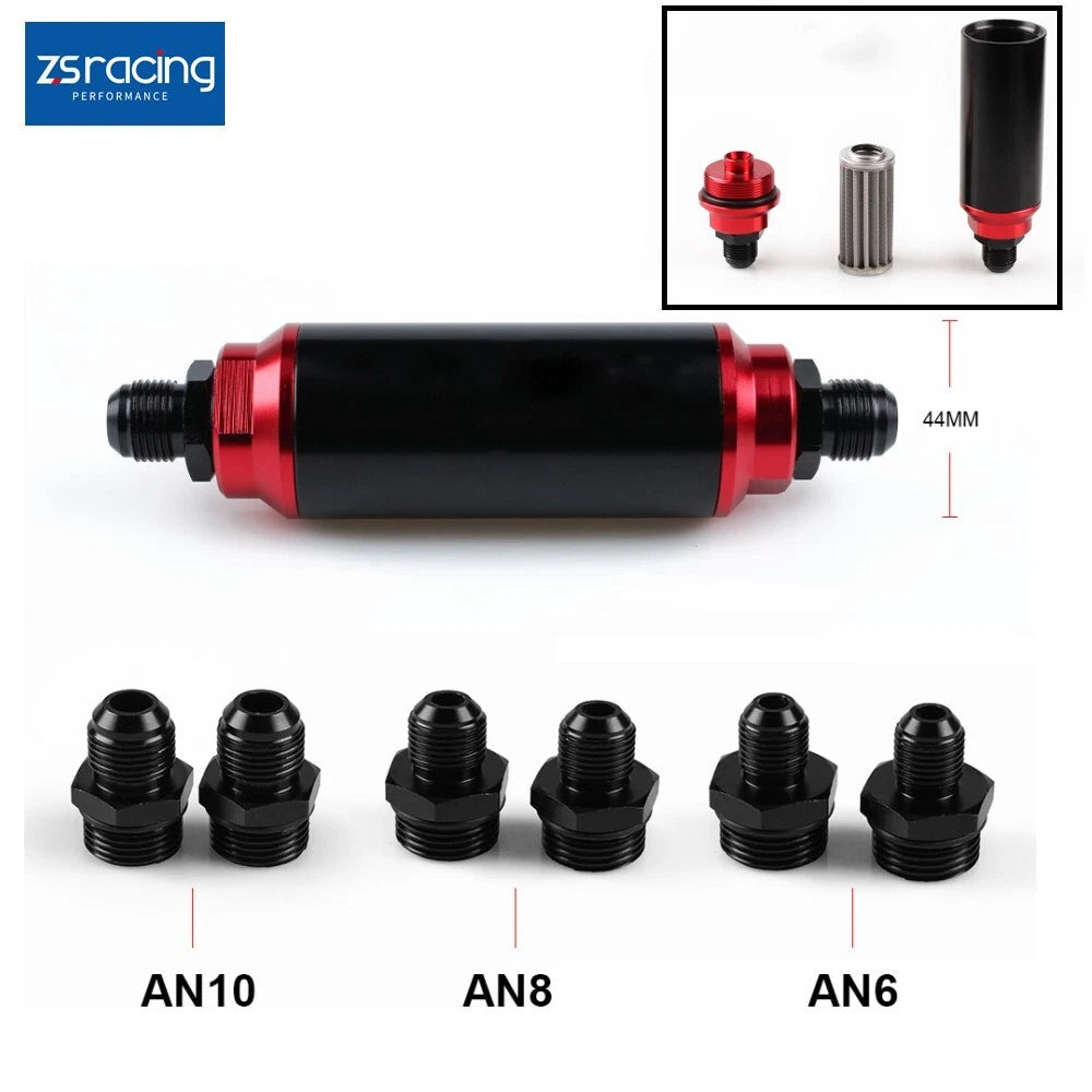 In-Line Fuel Filter for High-Performance Applications (100 Micron Cleanable)