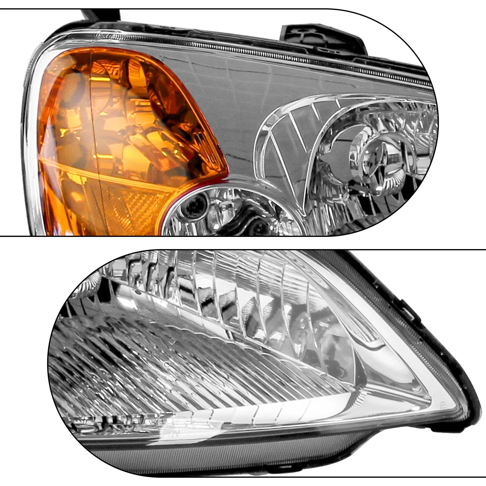 Headlights for Honda Civic 4-Door (2001-2003) Chrome Housing