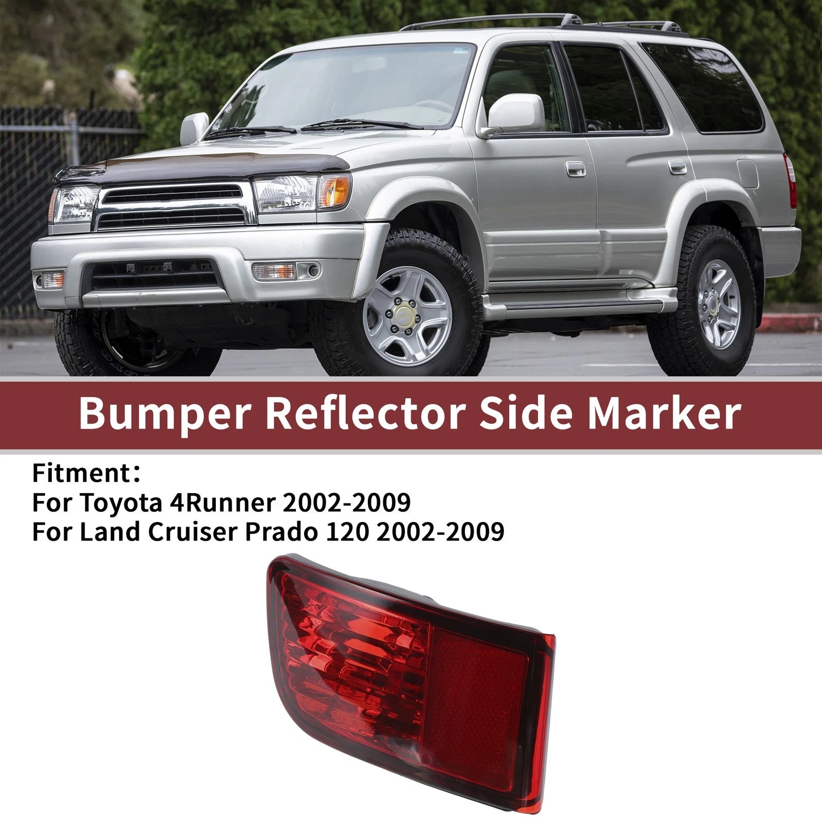 Rear Left Side Bumper Reflector for Toyota 4Runner (2010–2023)