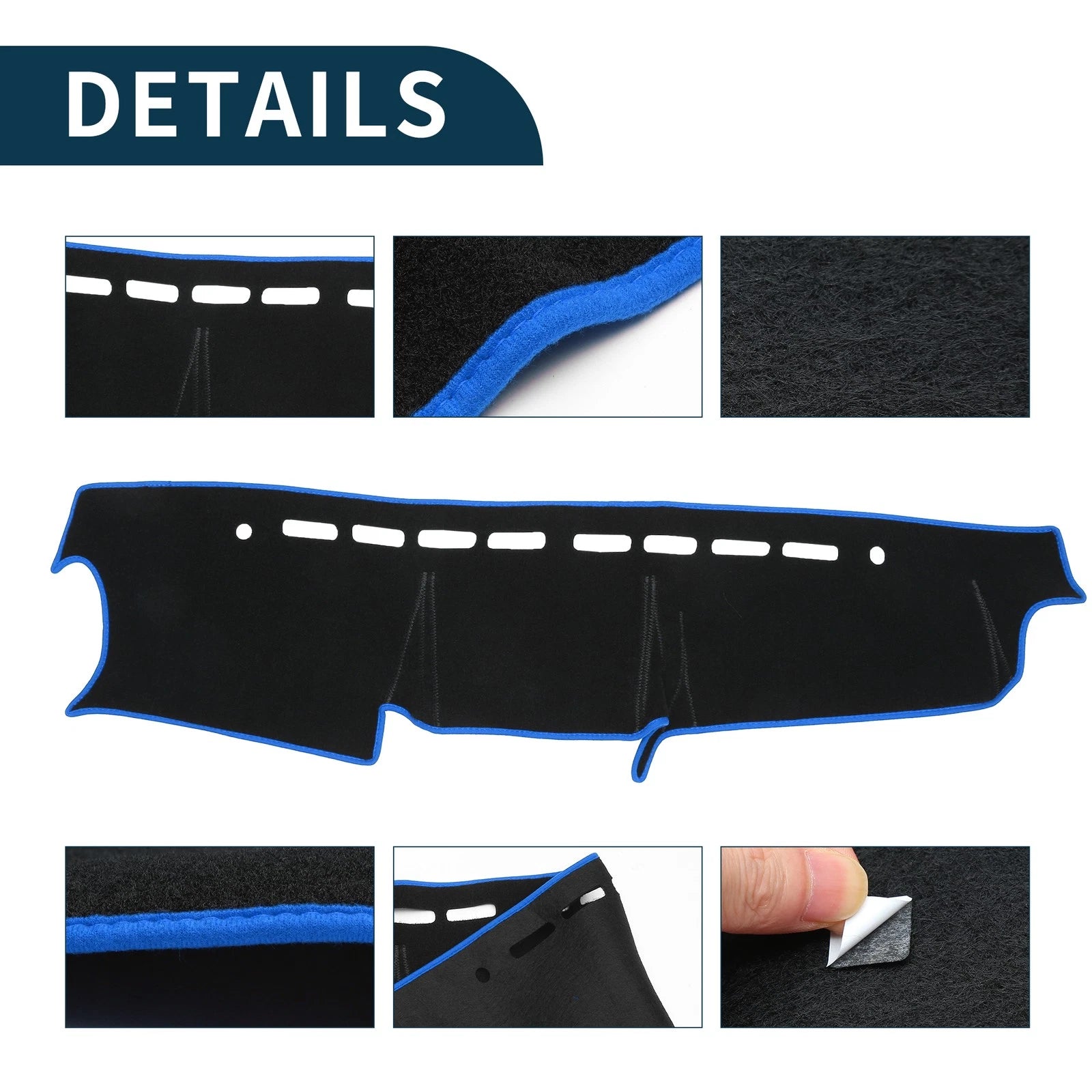 Dashboard Dash Cover Mat for Suzuki Jimny JB64 JB7 (2018–2024) Black Blue