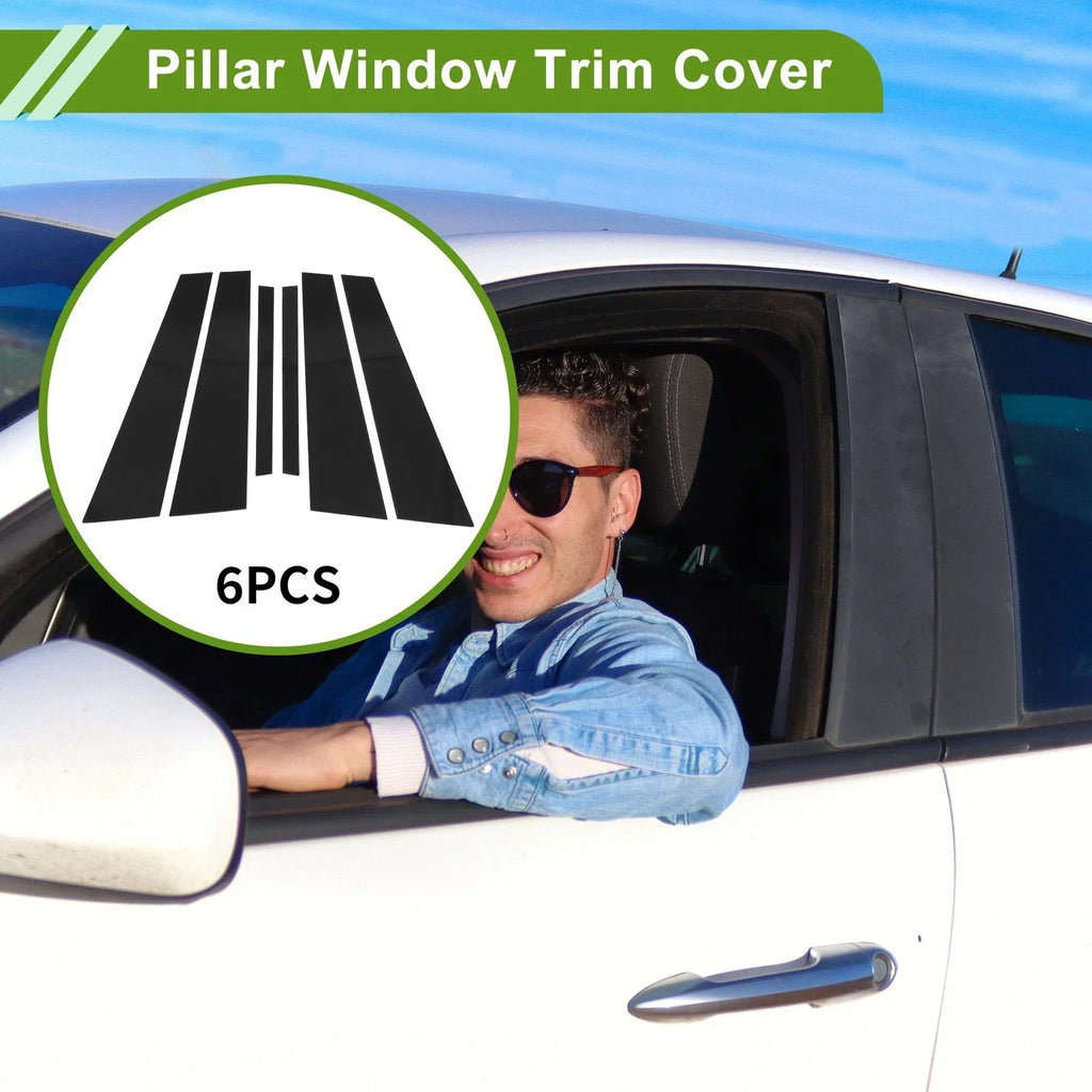 6x Door Pillar Window Trim for BMW 7-Series Black (2017-2022)