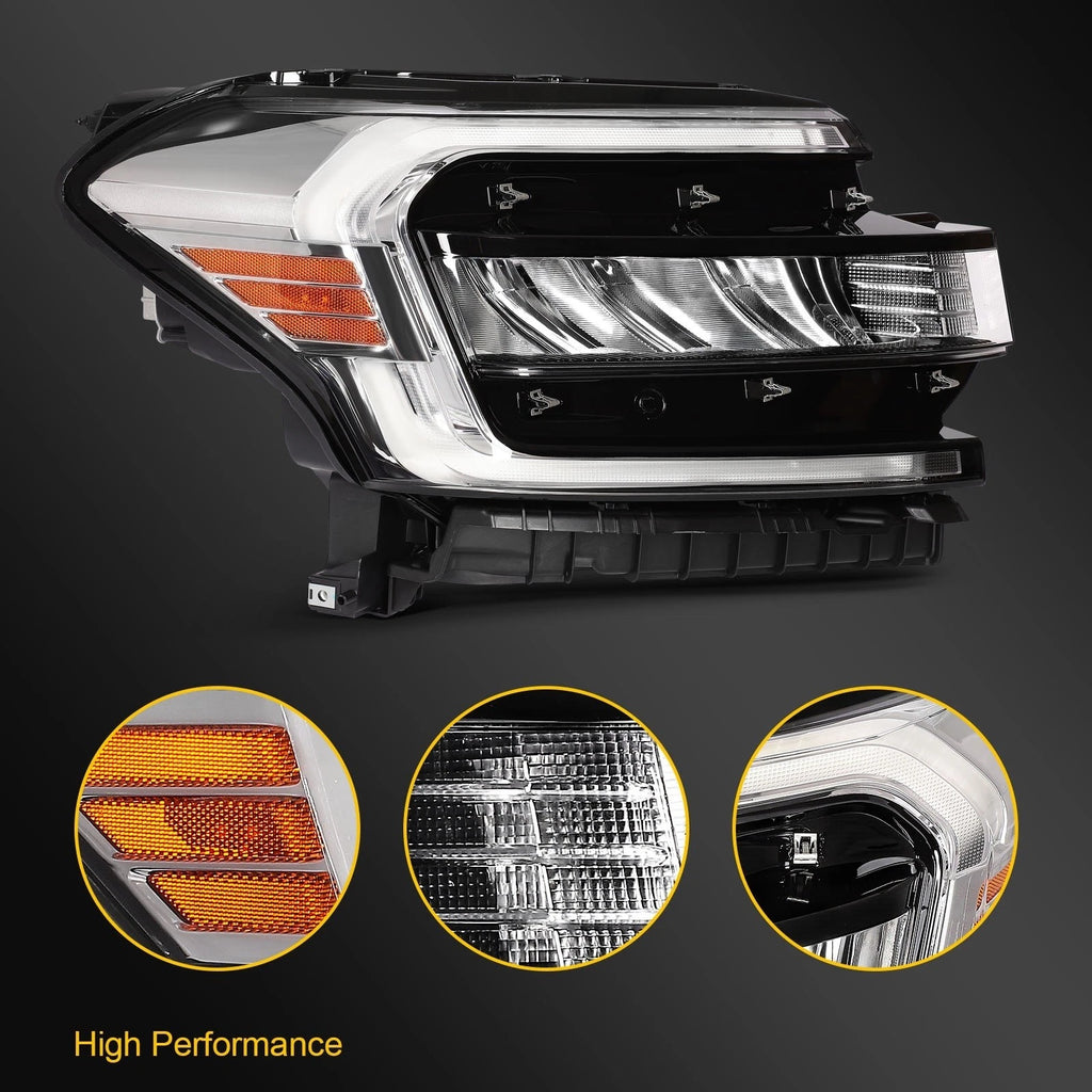 Right Side LED Chrome Headlight Assembly for Ford Expedition (2022–2024)