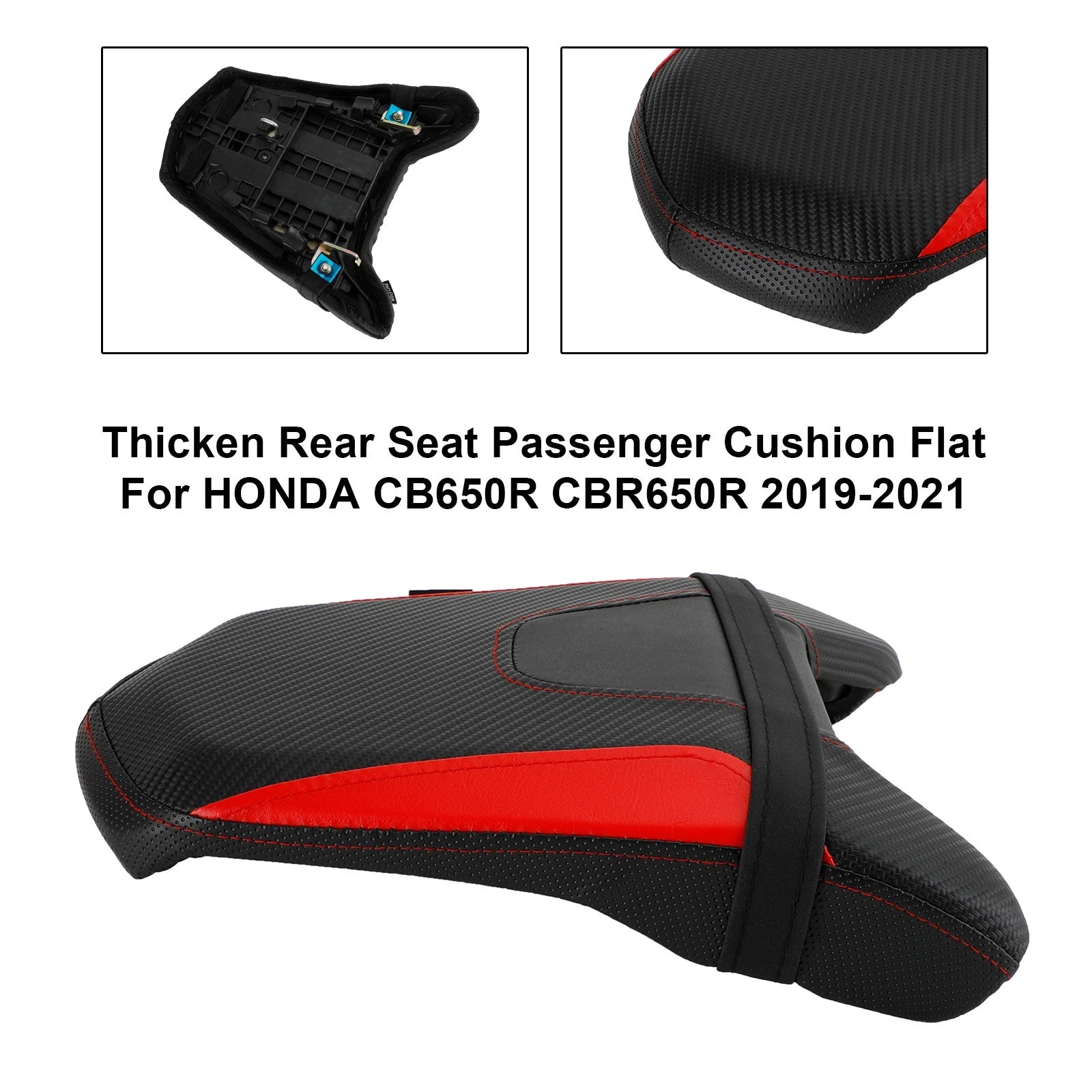 Rear Passenger Seat Pillion Saddle Flat Red for Honda CB650R CBR650R (2019–2023)