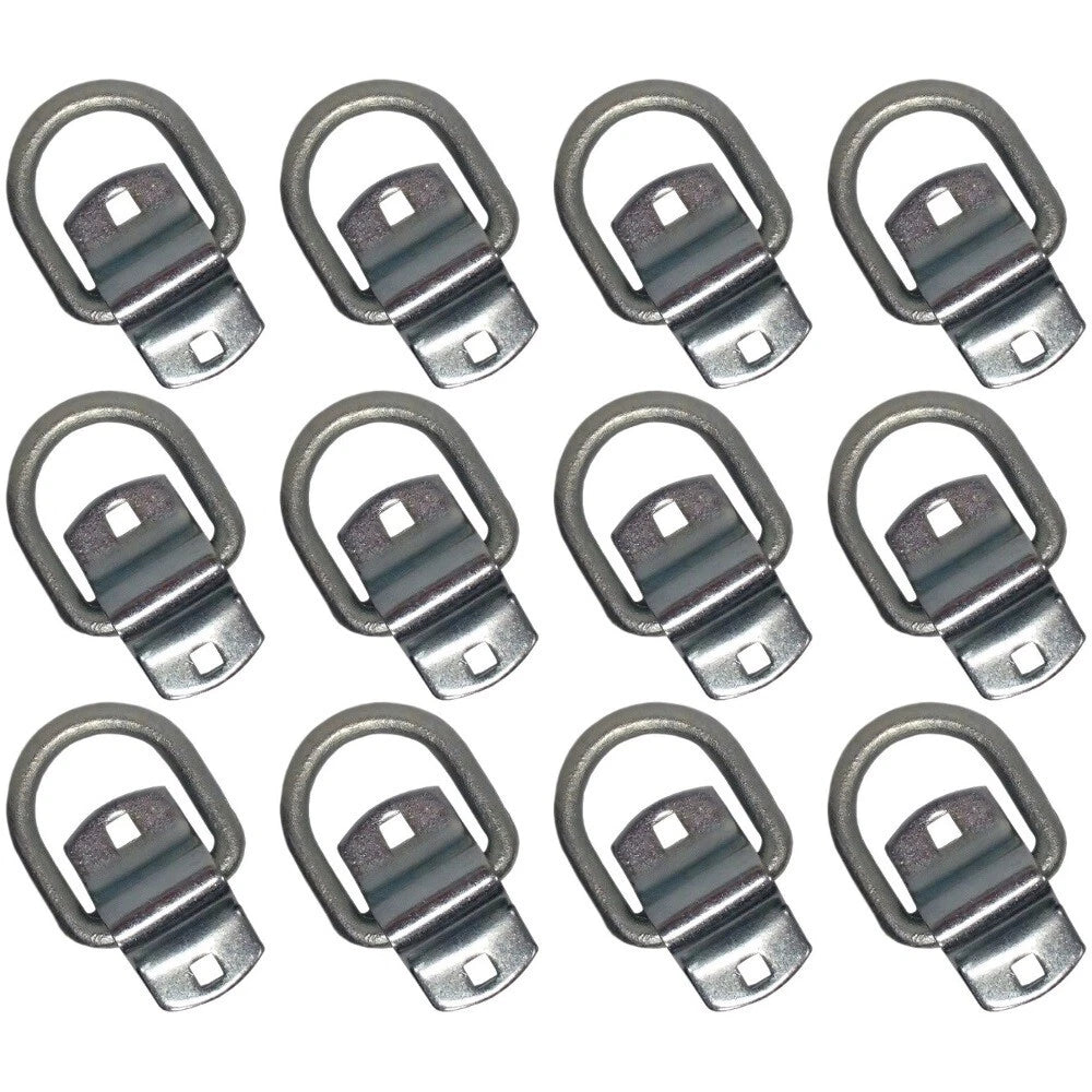 12x 1/2" Bolt On D-Ring Strap for Flatbed Truck Trailer Tie Down