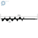 3" × 24" Solid Earth Auger Drill Bits for Garden Planter