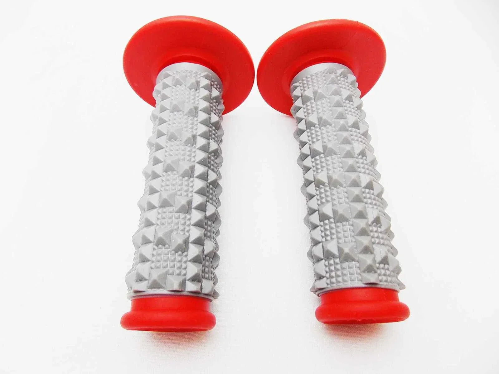 Kawasaki KX500 Forseti Red Grey Diamond Handlebar Grip Set