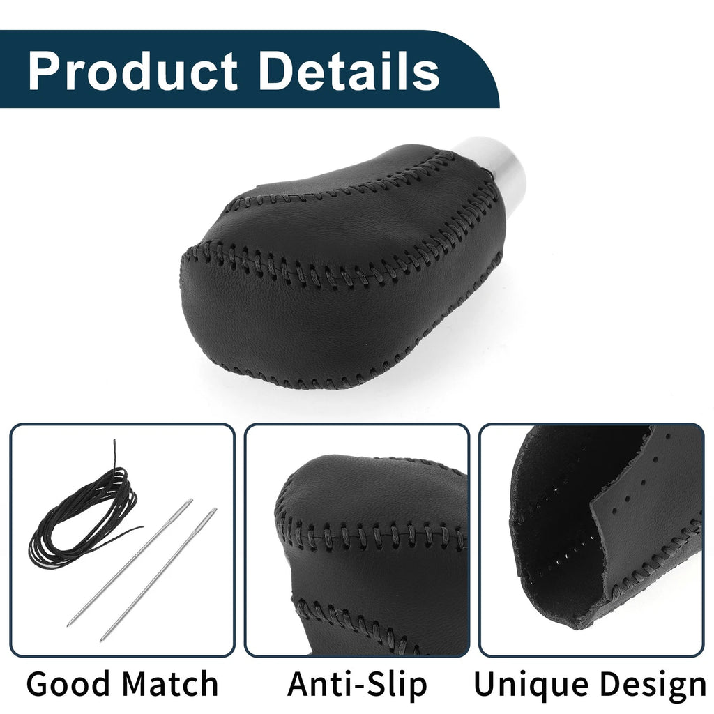 Gear Shift Knob Cover for Volkswagen Jetta (2012–2019) Black Faux Leather
