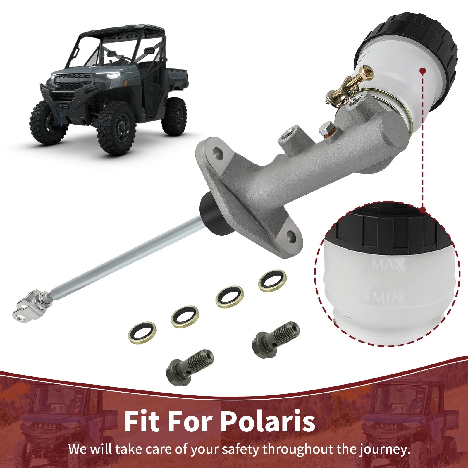 Brake Master Cylinder Tandem Assy for Polaris Ranger 150 (2020–2025), RZR 200 (2021–2025)