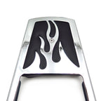 Chrome Flame Backrest Sissy Bar with Leather Pad for Harley Softail (1984–2023)