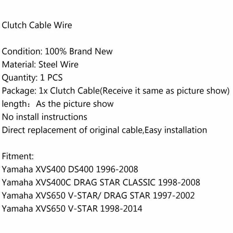 Clutch Cable for Yamaha XVS400 DS400 XVS400C XVS650 V-Star (1996–2014)