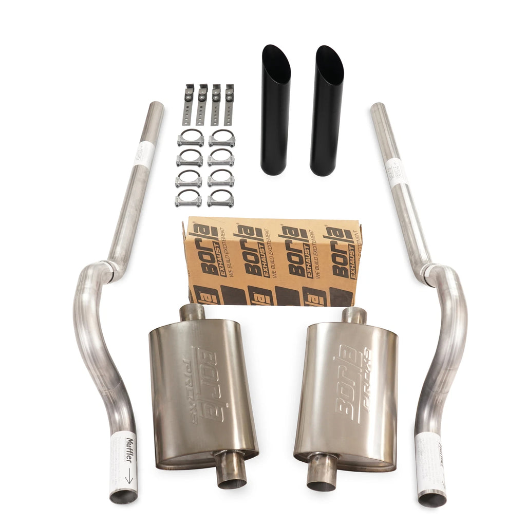 2.5" Dual Exhaust Kit for Mopar B Body (1962–1974) - Borla Pro XS, Rear Exit, BW Tip