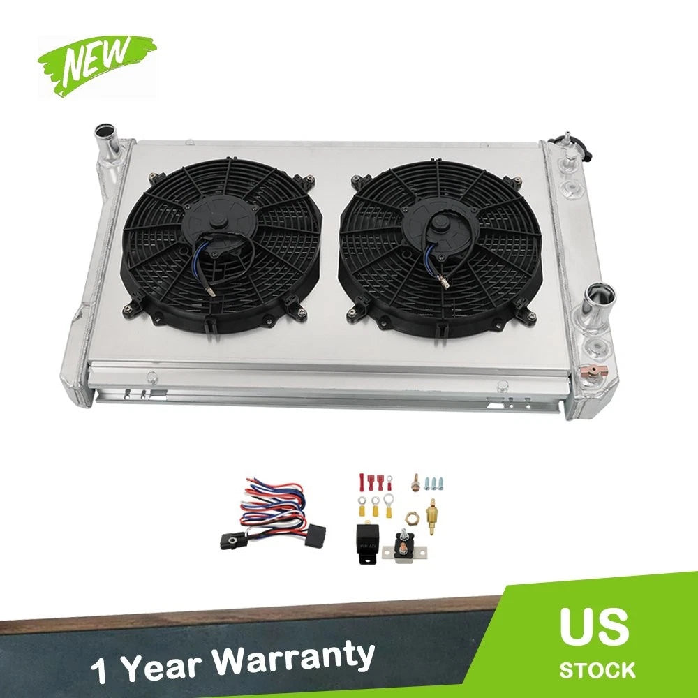 3 Row Radiator Kit with Shroud Fan & Thermostat for Chevy Camaro Pontiac Firebird (1982–1992)