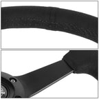 NRG 350mm Black Deep Dish Racing Steering Wheel for Universal Fit (1" Deep)