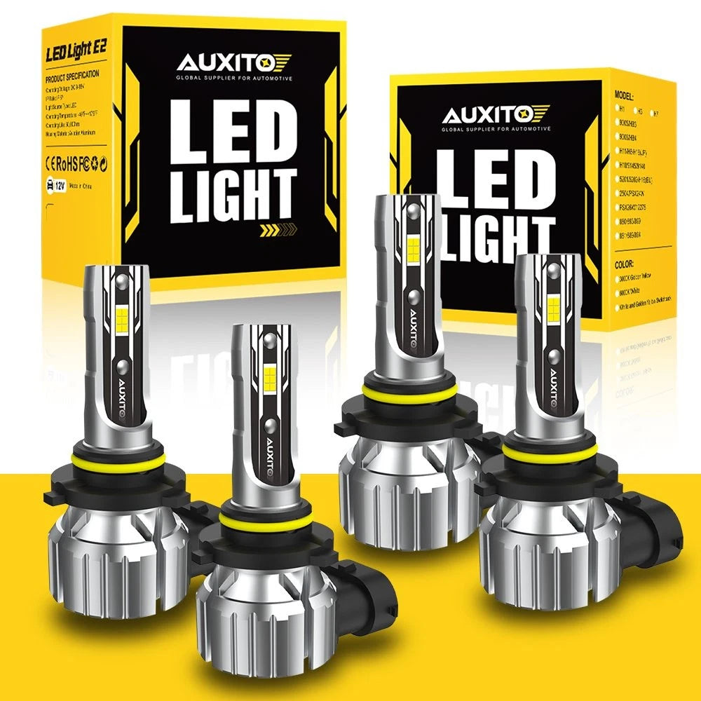 4X AUXITO 9005 9006 LED Headlight Combo for
