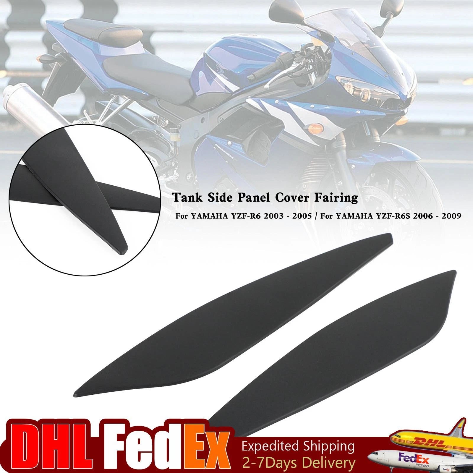 Gas Tank Side Trim Cover Panel for Yamaha YZF R6 (2003–2009)