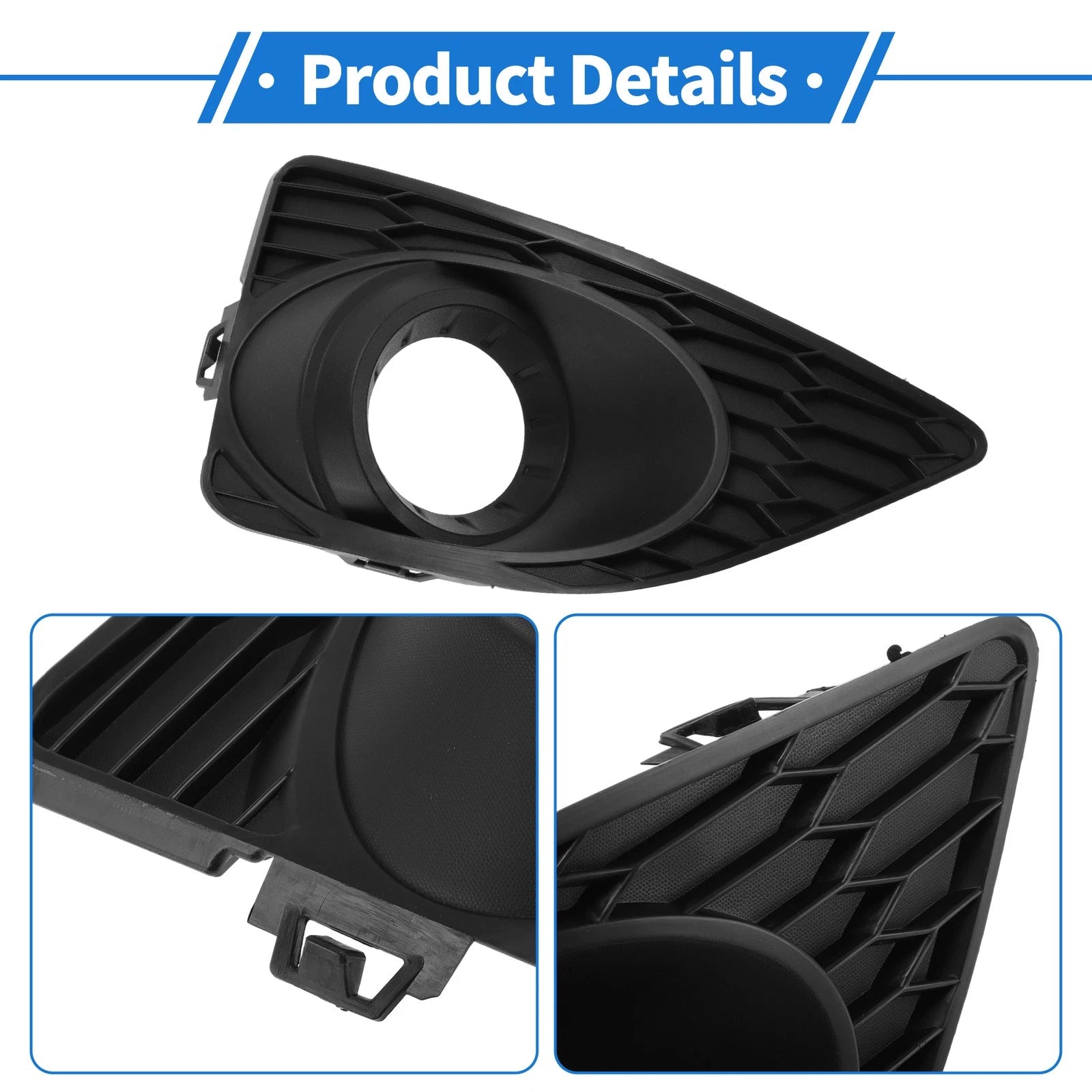 Front Right Fog Light Grill No.615343548784 for Ford Fusion (2010–2012) Black ABS